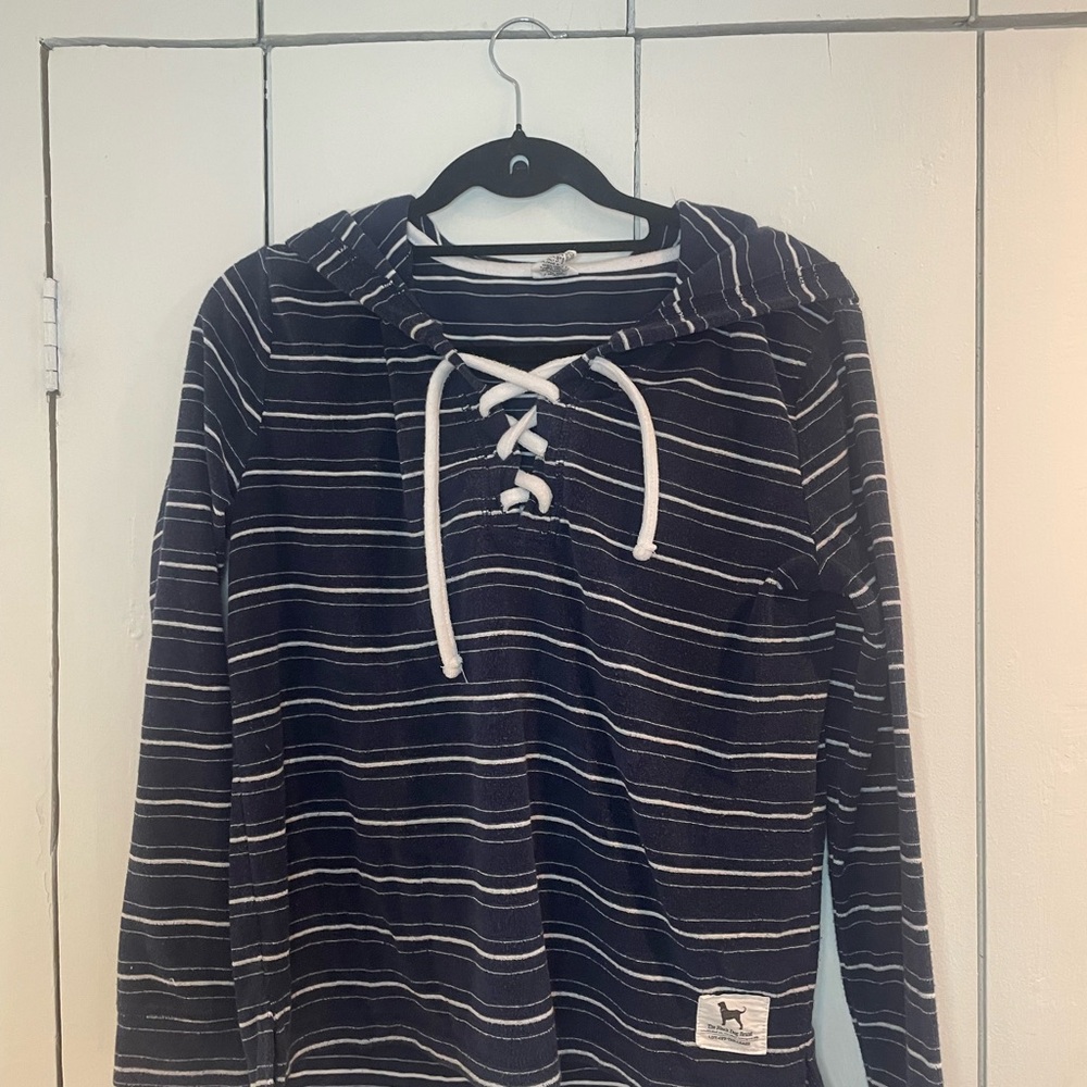 The Black Dog Navy and White Striped Top